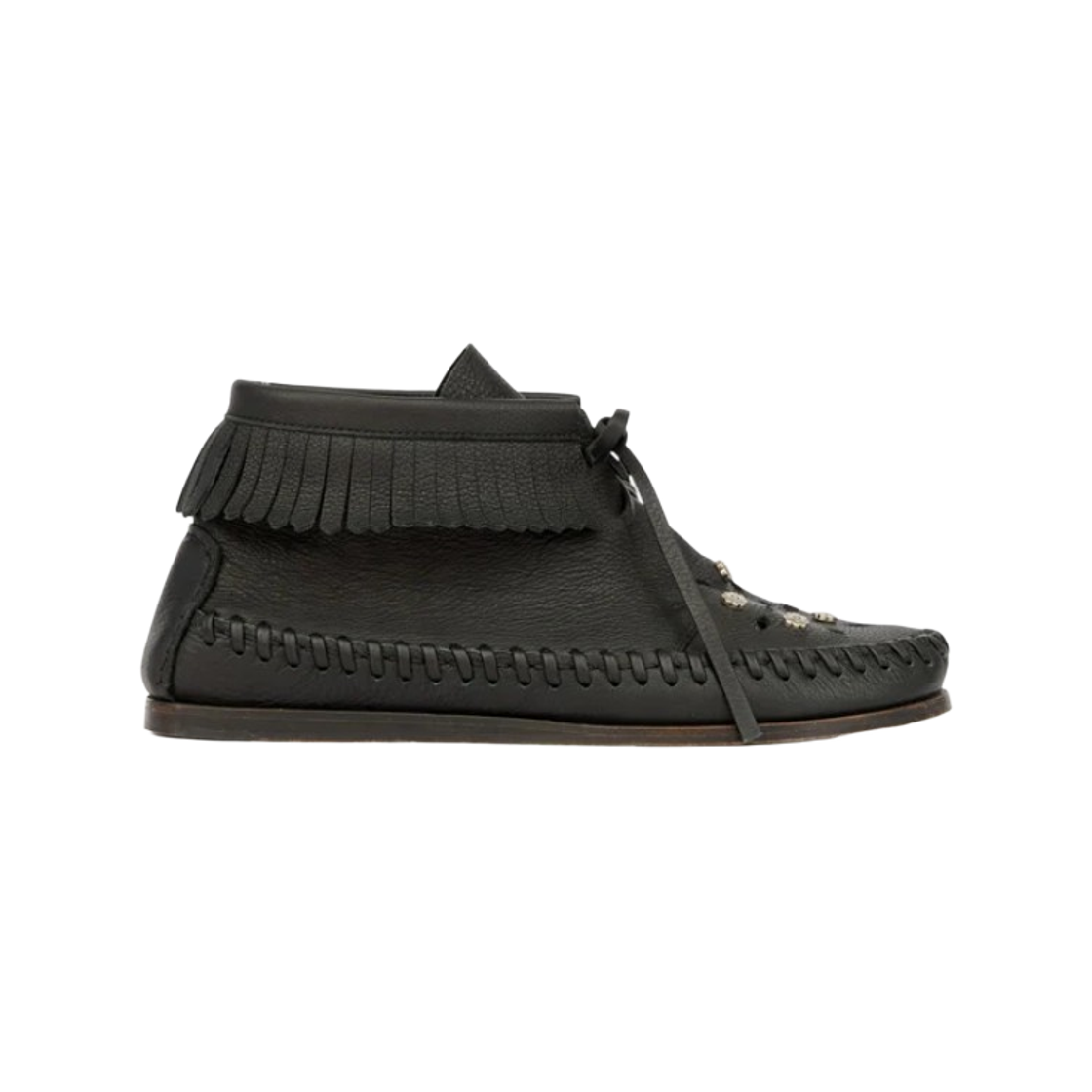 MC0025FA-C1A24S-01BK (W) Isabel Marant Erkee Grained Leather High Top Moccasins Black