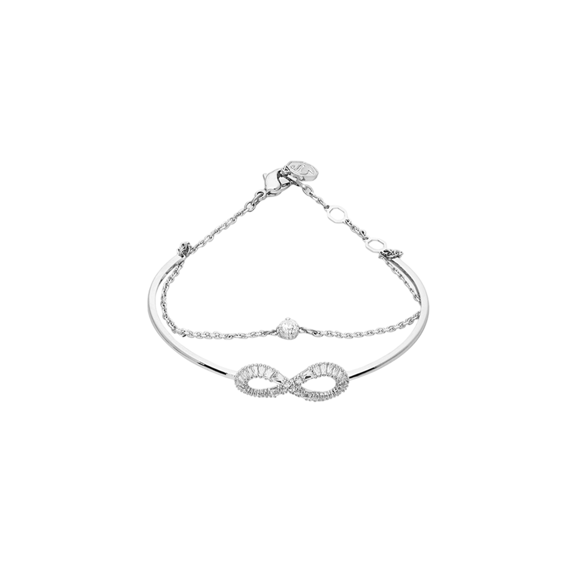 5684049 [13% 쿠폰] (W) Swarovski Hyperbola Bangle Infinity White Rhodium Plated
