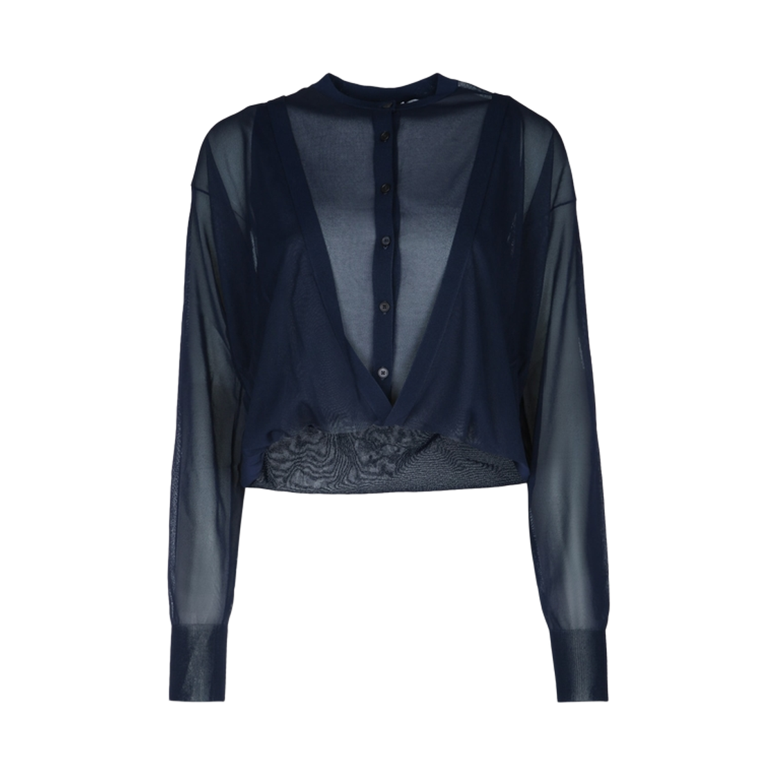 (W) 알라이아 세미 트랜스패런트 가디건 블루((W) Alaia Semi Transparent Cardigan Blue)