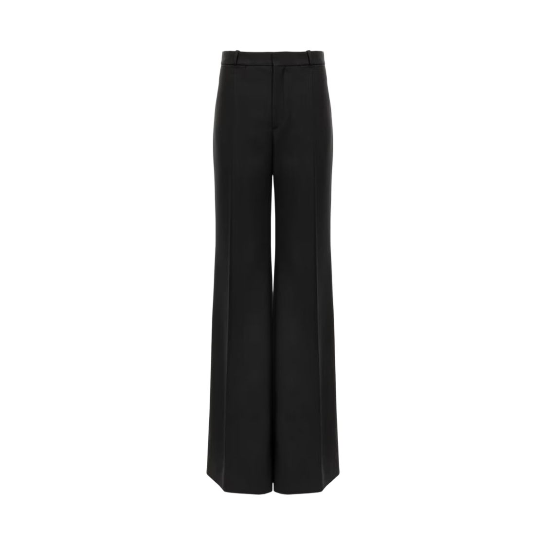 (W) 끌로에 울 그랑 드 푸드르 플레어 테일러드 팬츠 블랙((W) Chloe Flared Tailored Pants in Wool Grain De Poudre Black)