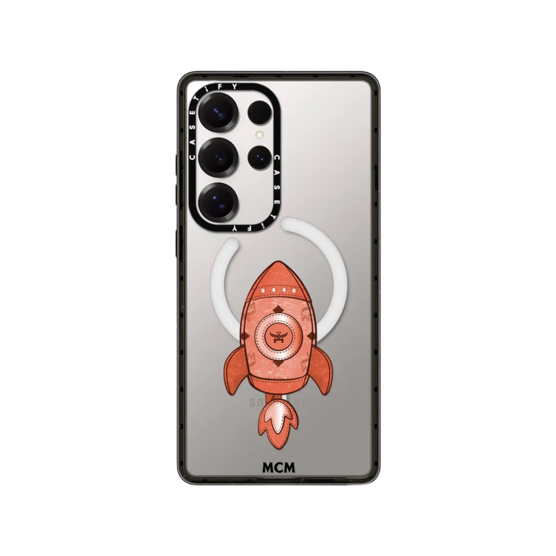 케이스티파이 x MCM 갤럭시 로켓 폰 오렌지 임팩트 마그네틱 케이스(Casetify x MCM Galaxy Rocket Phone Orange Impact Magnetic Case) - 1