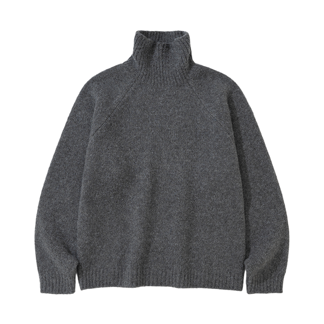 니티드 부클 터틀넥 니트 차콜(Knitted Boucle Turtle-Neck Knit Charcoal)