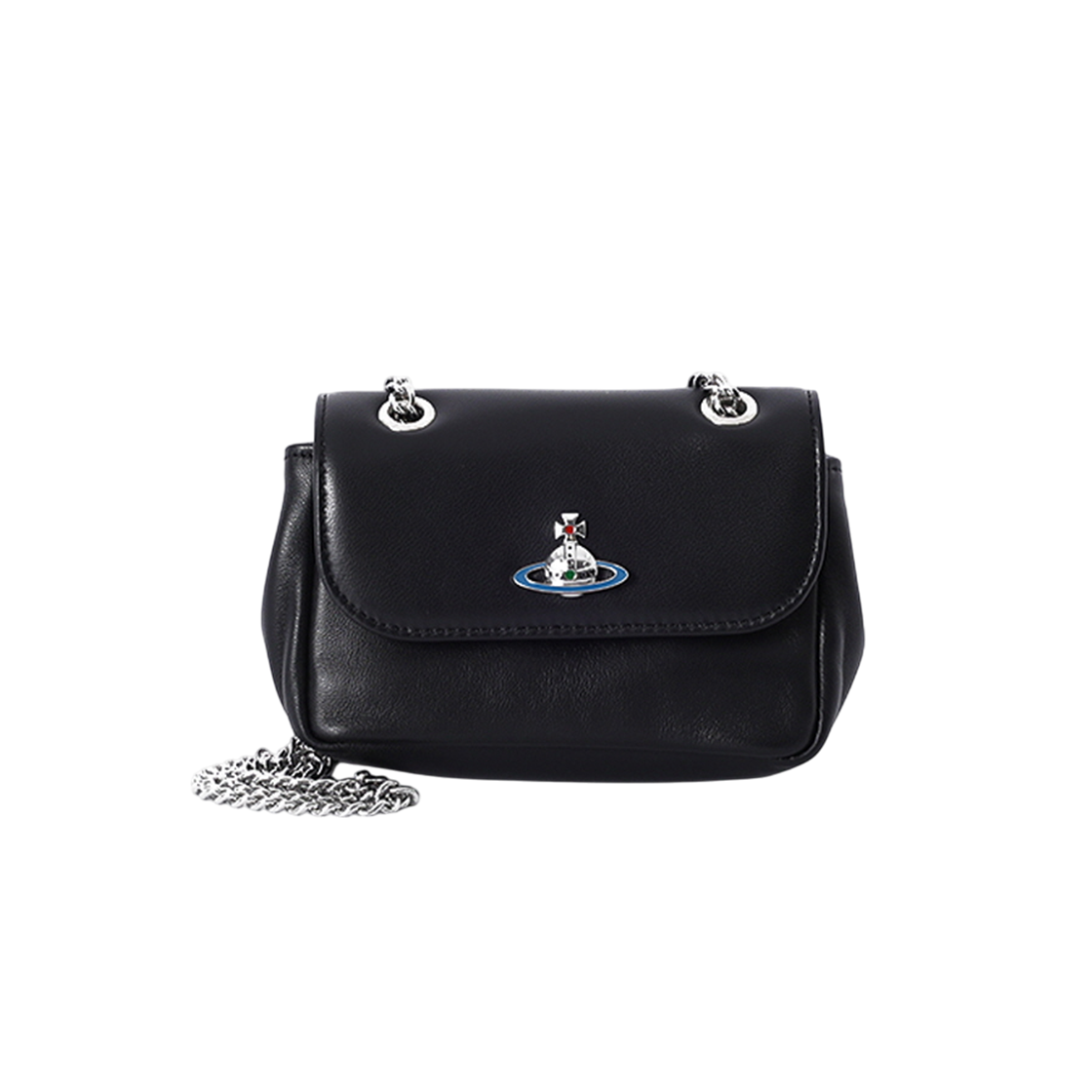 5202006RU L001L N403 [13% 쿠폰] Vivienne Westwood Nappa Leather Small Purse with Chain Black
