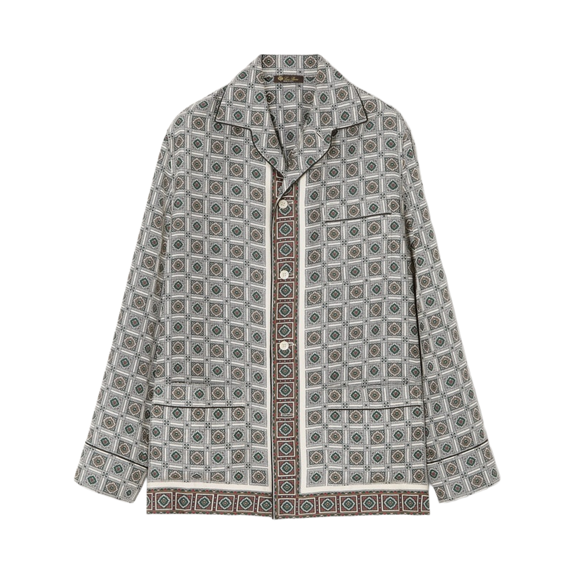 FAP8299-T1S7 (W) Loro Piana Lian Silk Shirt Ivory Green