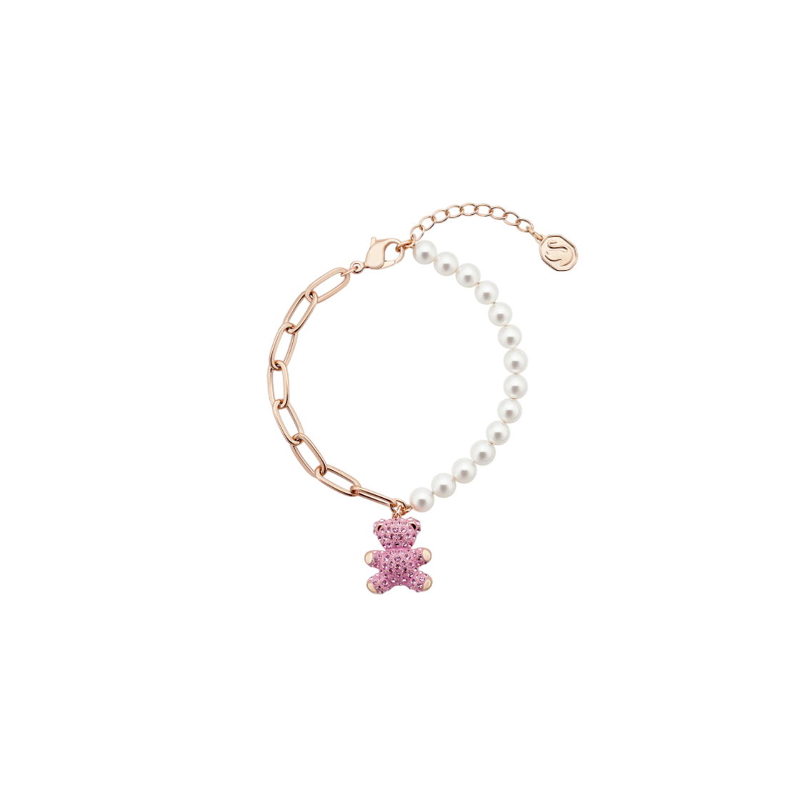 5669169 [13% 쿠폰] (W) Swarovski Teddy Bracelet Pink Rose Gold Plated