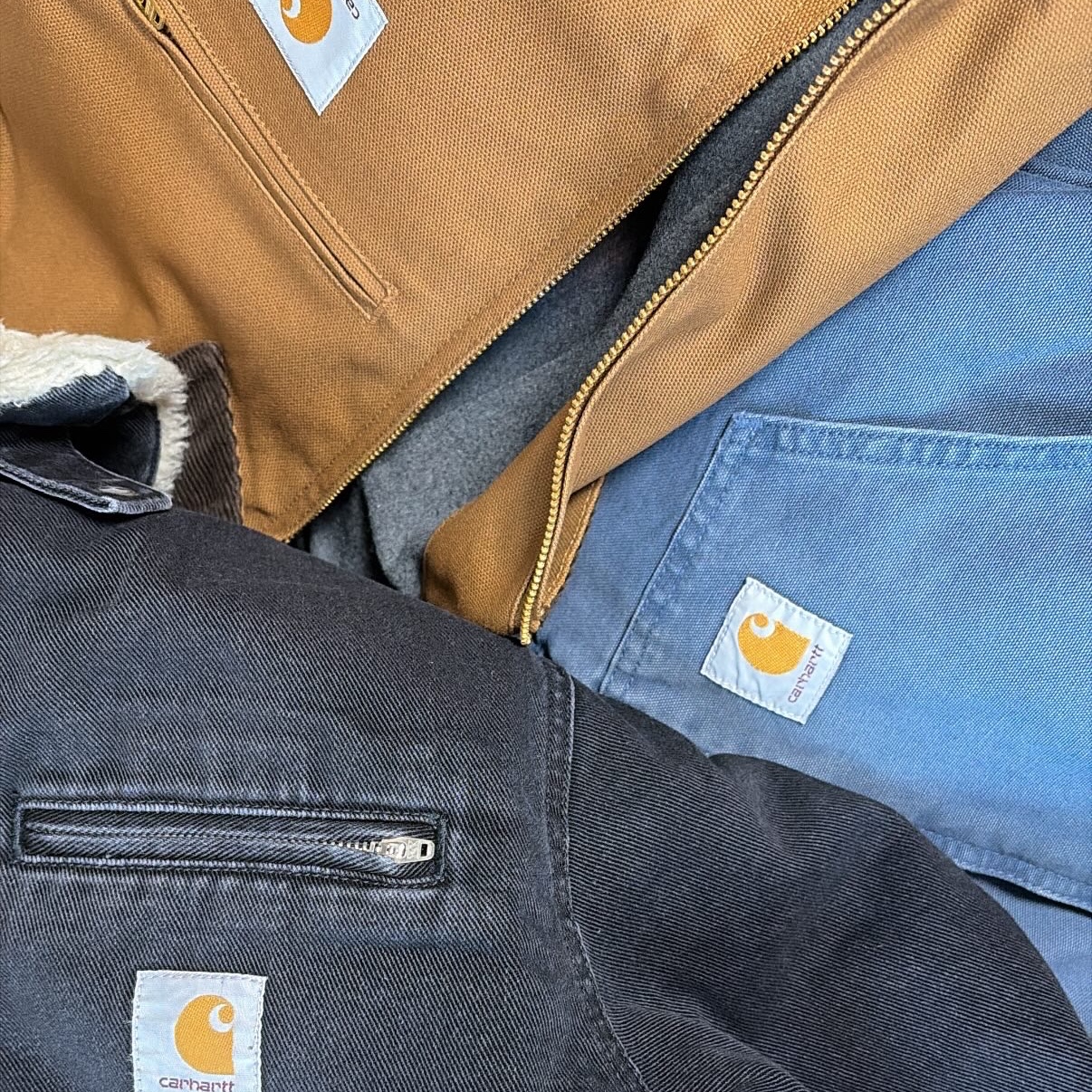 Carhartt WIP OG Active Jacket Dusky Blue, Carhartt WIP Herald Jacket Black Wall Stone Washed 착용 스타일
