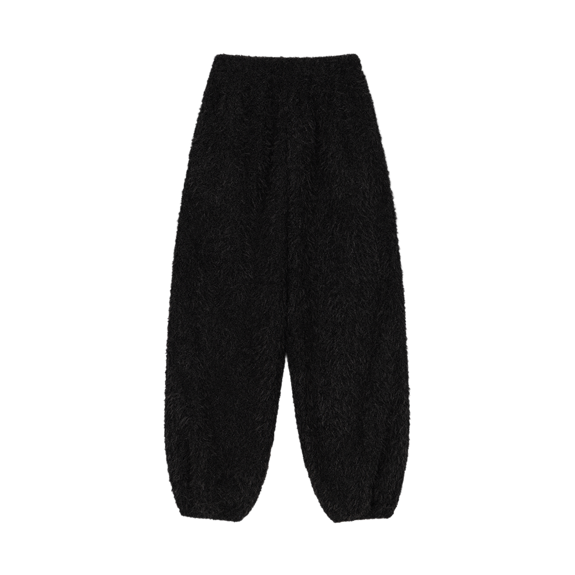 WTC026 UGLYSHADOW Boucle Knit Wide Pants Black