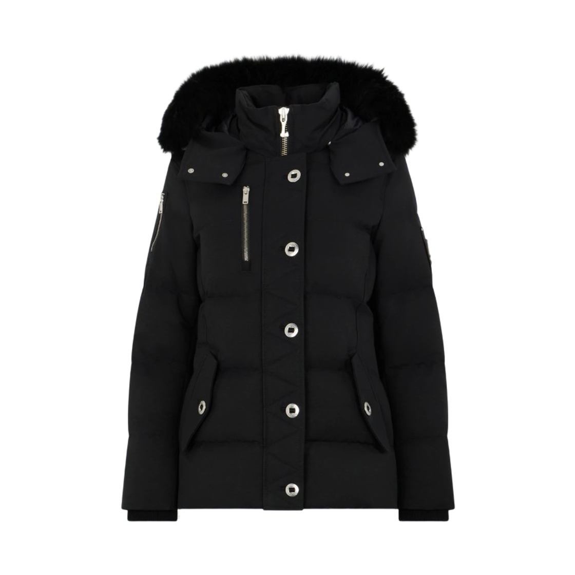 (W) 무스너클 오리지널 셔링 트림 3Q 자켓 블랙((W) Moose Knuckles Original Shearling Trim 3Q Jacket Black)