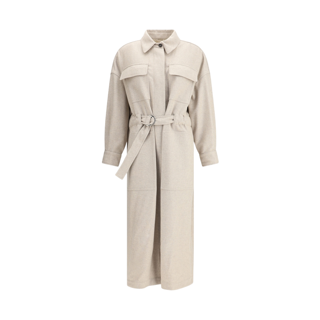 MD5919945P-C108 (W) Brunello Cucinelli Half Long Trench Coat Beige
