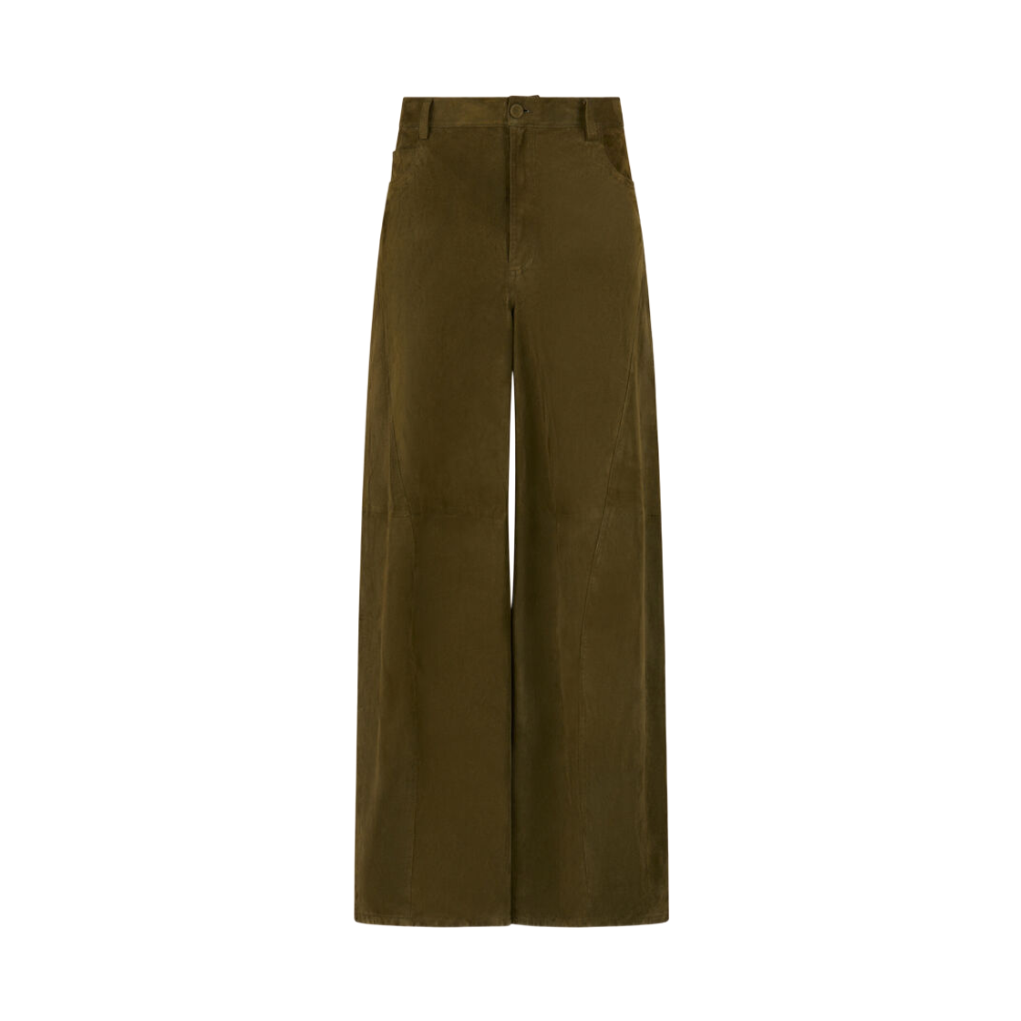 PAMX0592A0-ULA761-00V58 (W) Marni Suede Twisted Pants Deep Sage