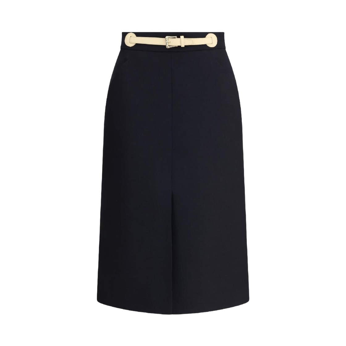 RADM51CFTB1 (W) Valentino Belted Front Slit Skirt Black