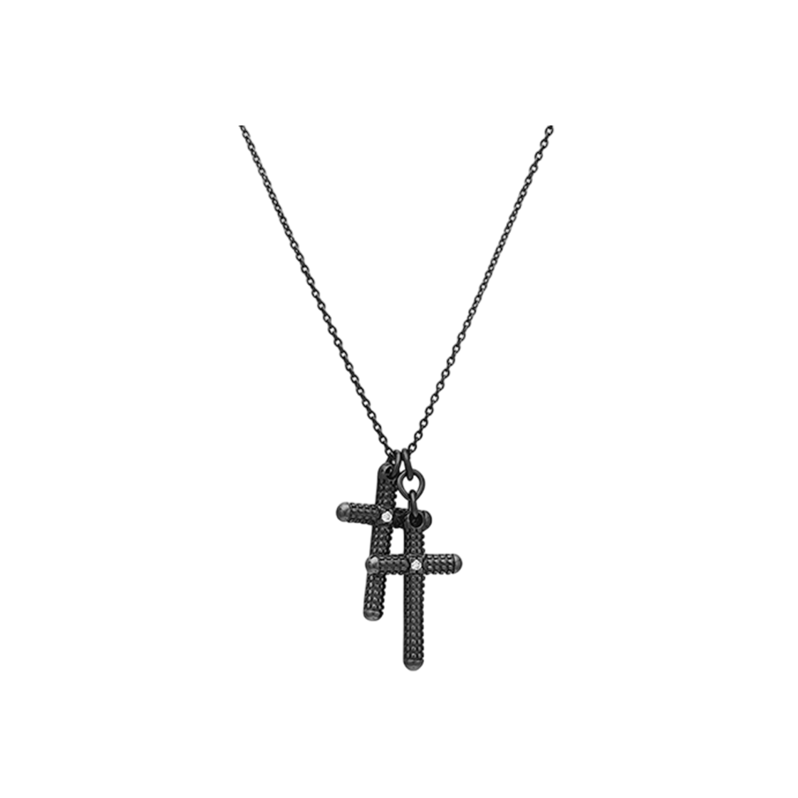 20062176 [13% 쿠폰] Damiani Metropolitan Diamond Cross Necklace Black Gold