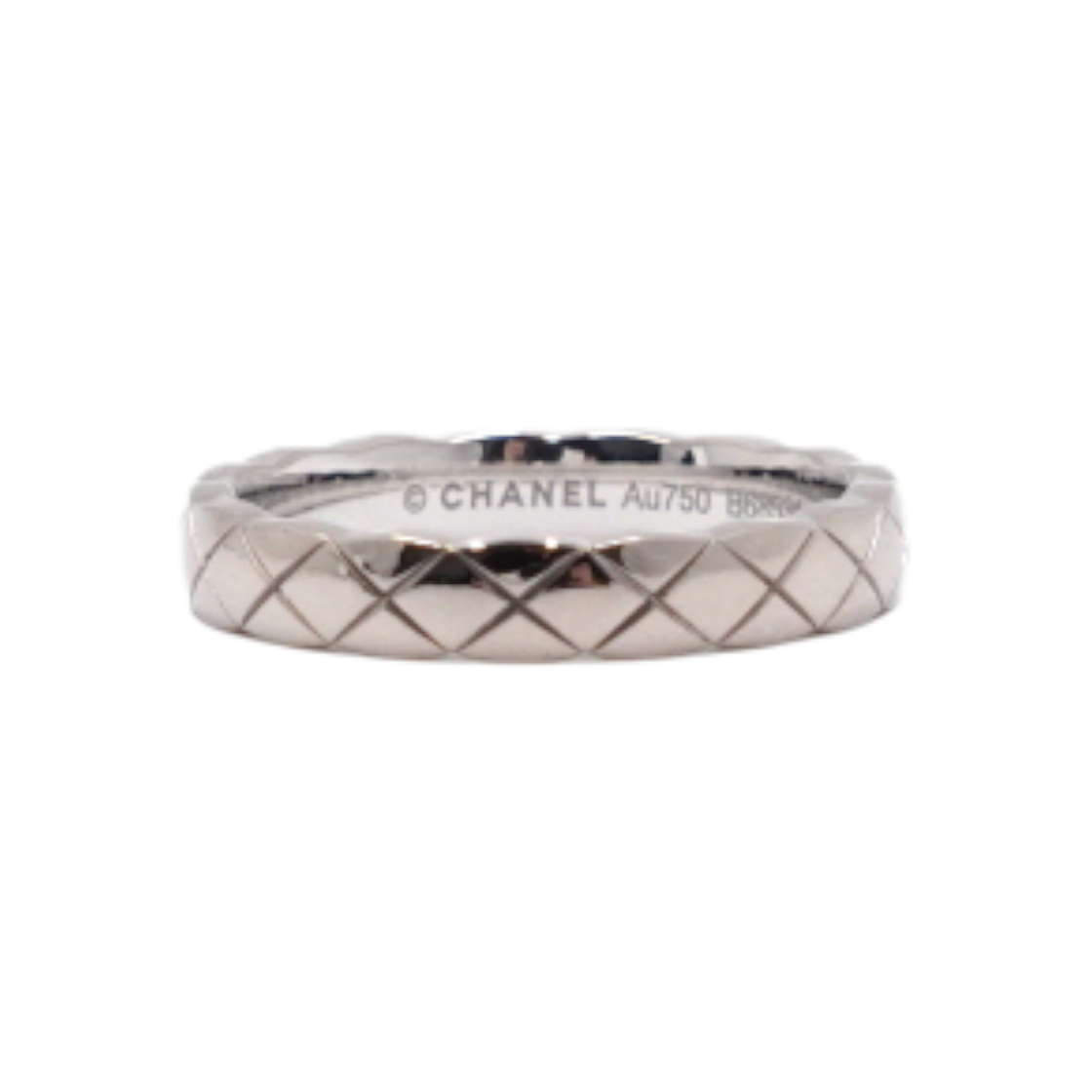 ITHEE2C8L49P Chanel J11793 18K White Gold Coco Crush Mini Quilted Ring - Size 8