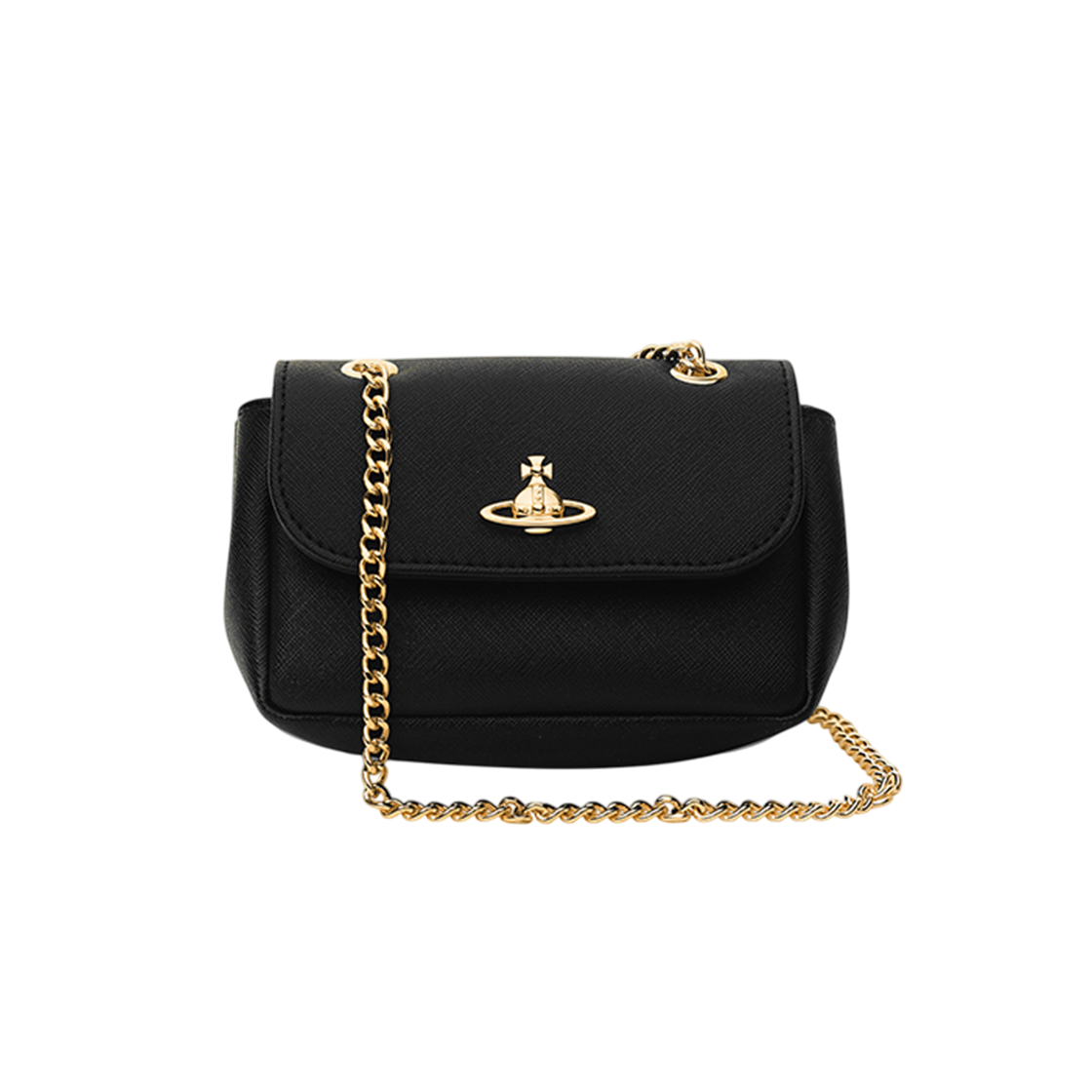 5C01000BW L001N N402 [13% 쿠폰] Vivienne Westwood Orb Logo Saffiano Small Crossbody Bag Black