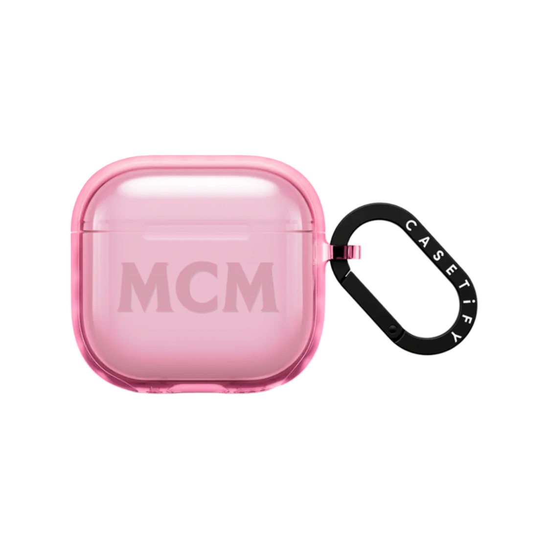 케이스티파이 x MCM 핑크 로고 이어버즈 임팩트 케이스(Casetify x MCM Pink Logo Earbuds Impact Case) - 1
