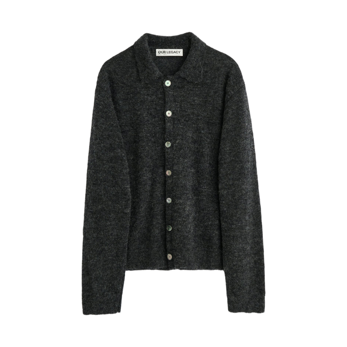 아워레가시 이브닝 폴로 차콜 멜란지 퍼지 알파카(Our Legacy Evening Polo Charcoal Melange Fuzzy Alpaca) - 1