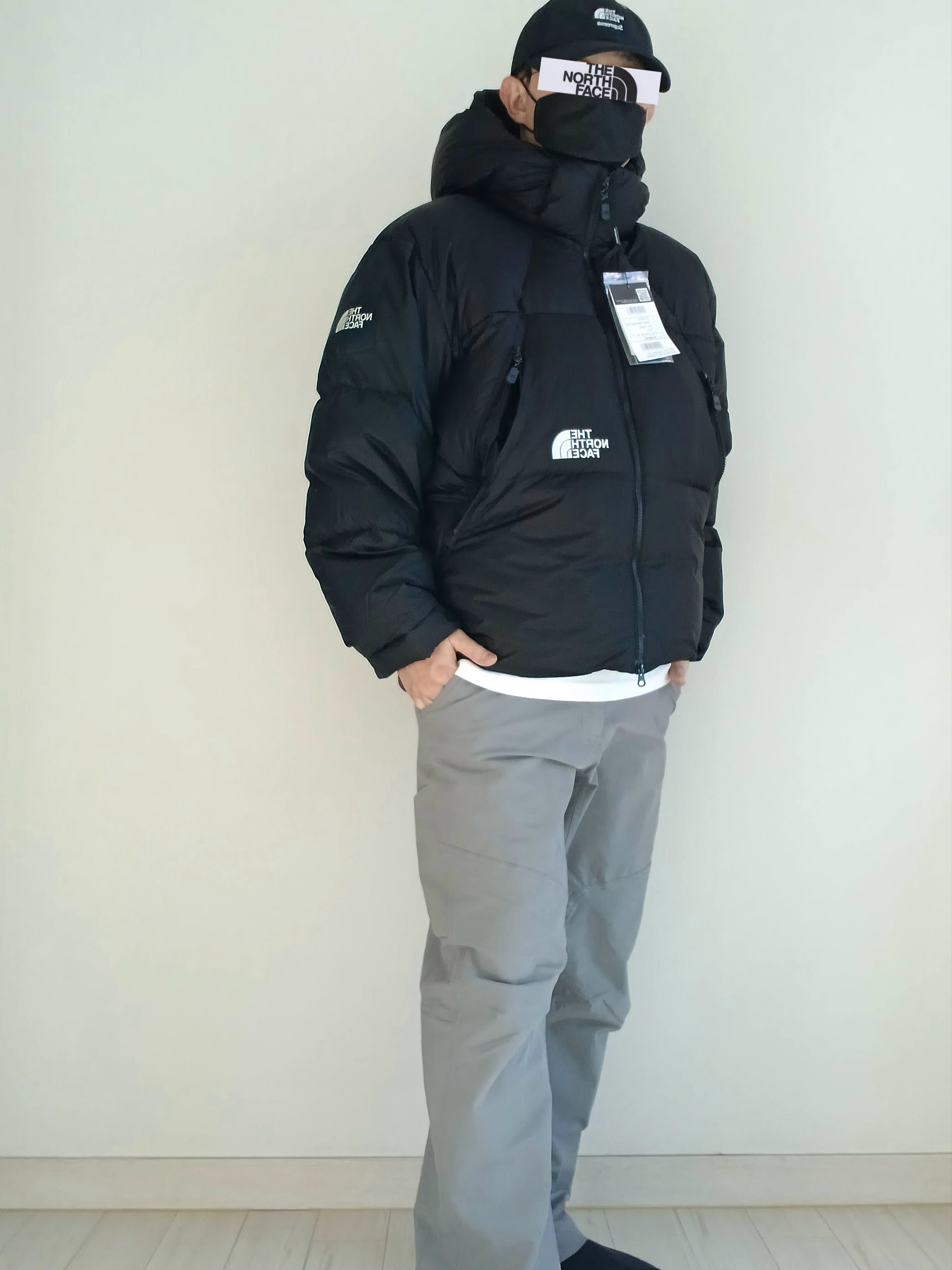 Supreme x The North Face Split 6-Panel Black - 24SS, Carhartt Loose Fit Heavyweight Regular Long Sleeve Pocket T-Shirt White 착용 스타일 - 4
