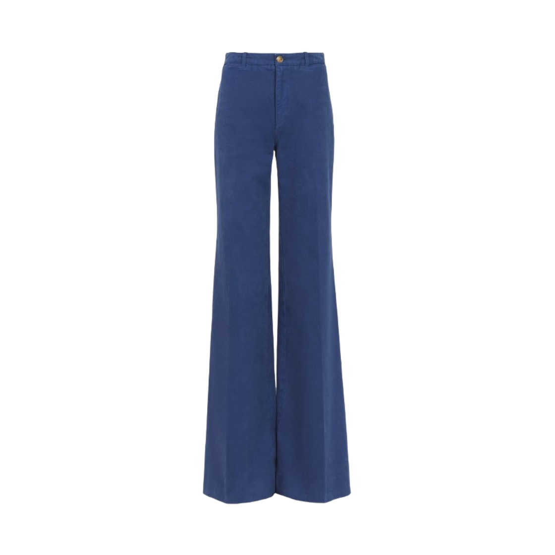 CH25SPA76365401 (W) Chloe Flared Tailored Pants in Cotton Canvas Deep Blue