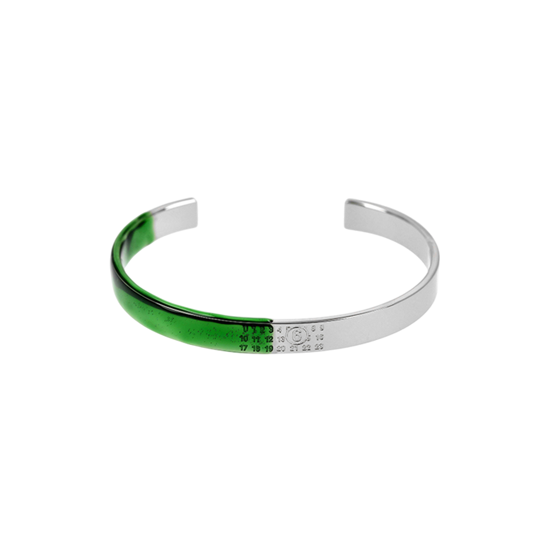 SM6UY0081 P6469 963 [13% 쿠폰] (W) MM6 Maison Margiela Engraved Logo Bracelet Silver Green