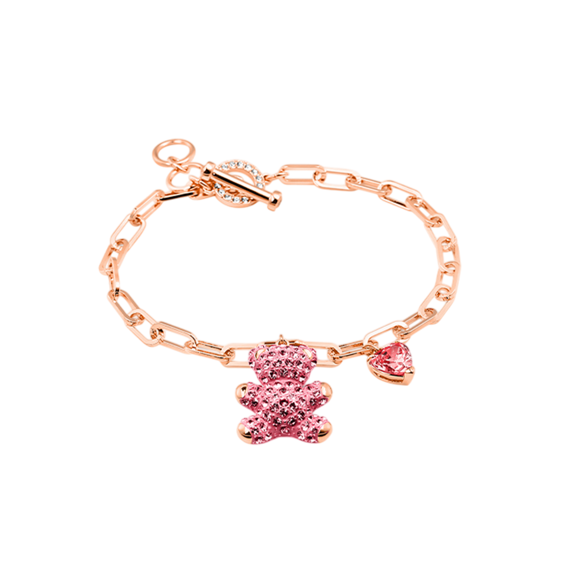 5642978 [13% 쿠폰] (W) Swarovski Teddy Bracelet Pink Rose Tone Gold Plated