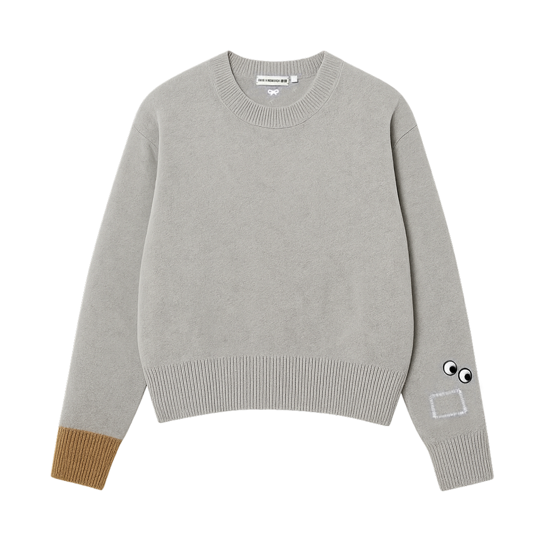 (키즈) 유니클로 x 안야 힌드마치 프리미엄 램스울 롱슬리브 크루넥 스웨터 라이트 그레이 - KR((Kids) Uniqlo x Anya Hindmarch Premium Lambswool Long Sleeve Crew Neck Sweater Light Gray - KR)