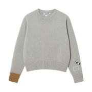 (Kids) Uniqlo x Anya Hindmarch Premium Lambswool Long Sleeve Crew Neck Sweater Light Gray