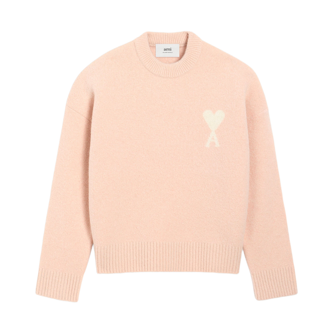 UKS836-KN0135-6807 AMI de Coeur Alpaca Crewneck Sweater Powder Off White