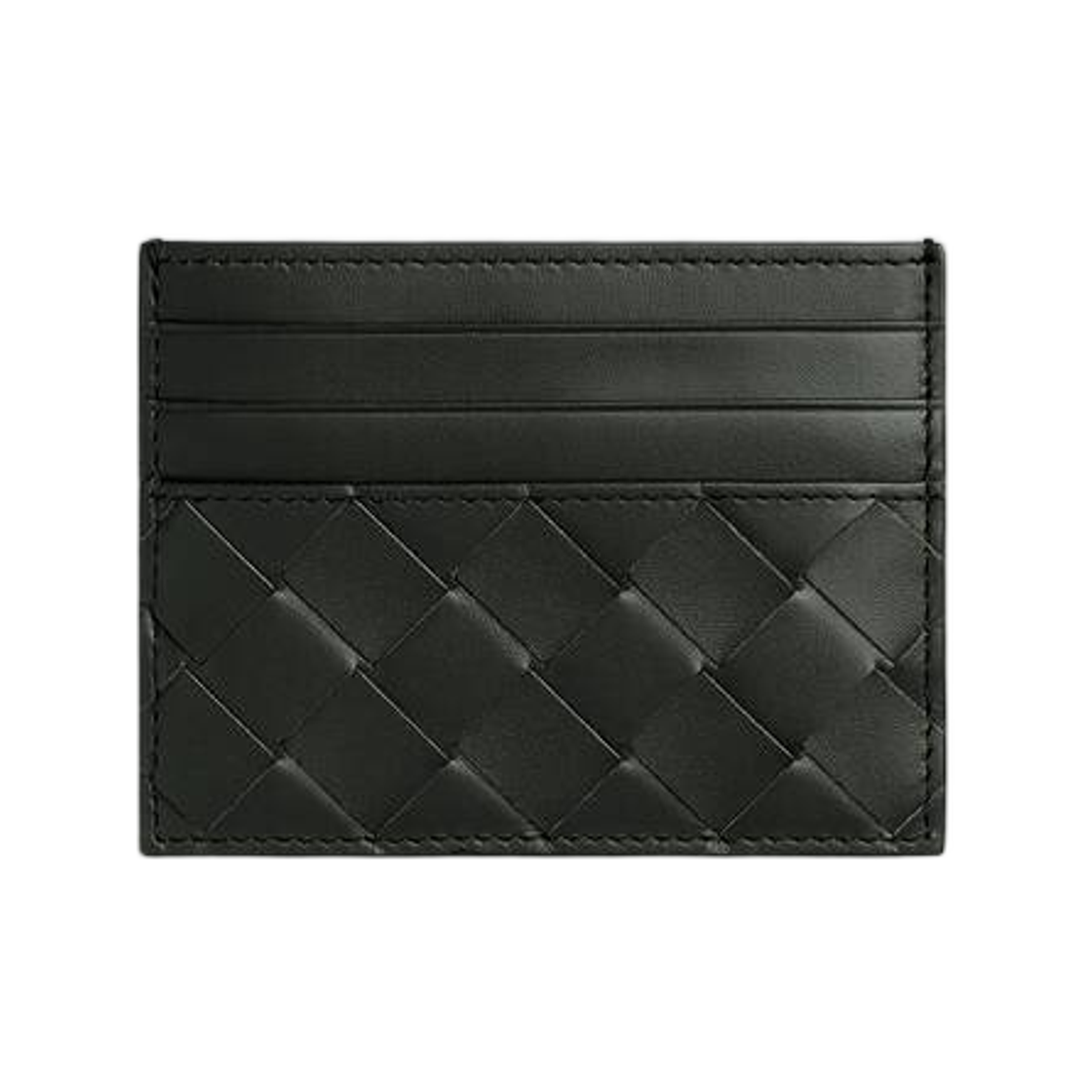 743209VCPQ33009 Bottega Veneta Intrecciato Credit Card Case Dark Green