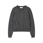 Waviness Varsity Line Cardigan Grey