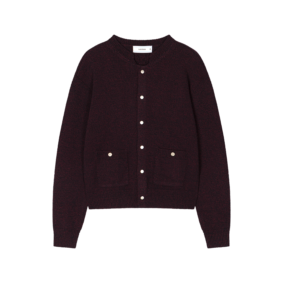 웨이비니스 바시티 라인 가디건 버건디(Waviness Varsity Line Cardigan Burgundy)