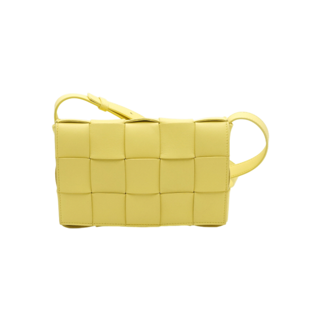 IT6AL53MJ3KP Bottega Veneta Yellow Intrecciato Cassette Shoulder Bag/Crossbody Bag
