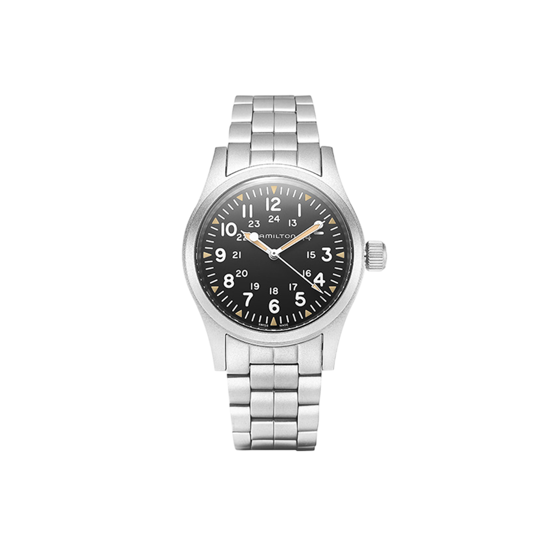 H69439131 [13% 쿠폰] Hamilton Khaki Field Mechanical 38mm Stainless Steel Black