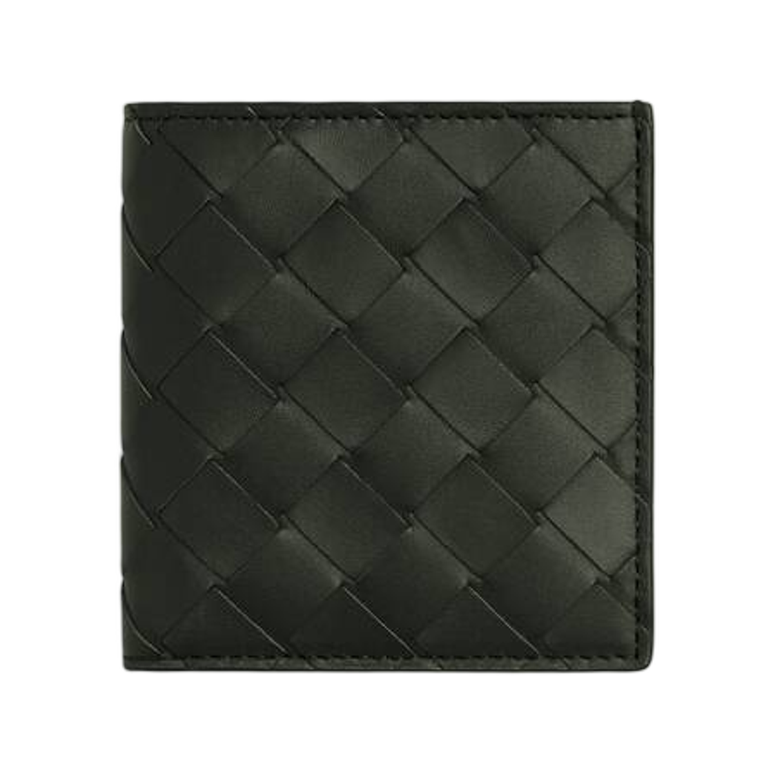 749400VCPQ43009 Bottega Veneta Intrecciato Slim Bi-Fold Wallet Dark Green