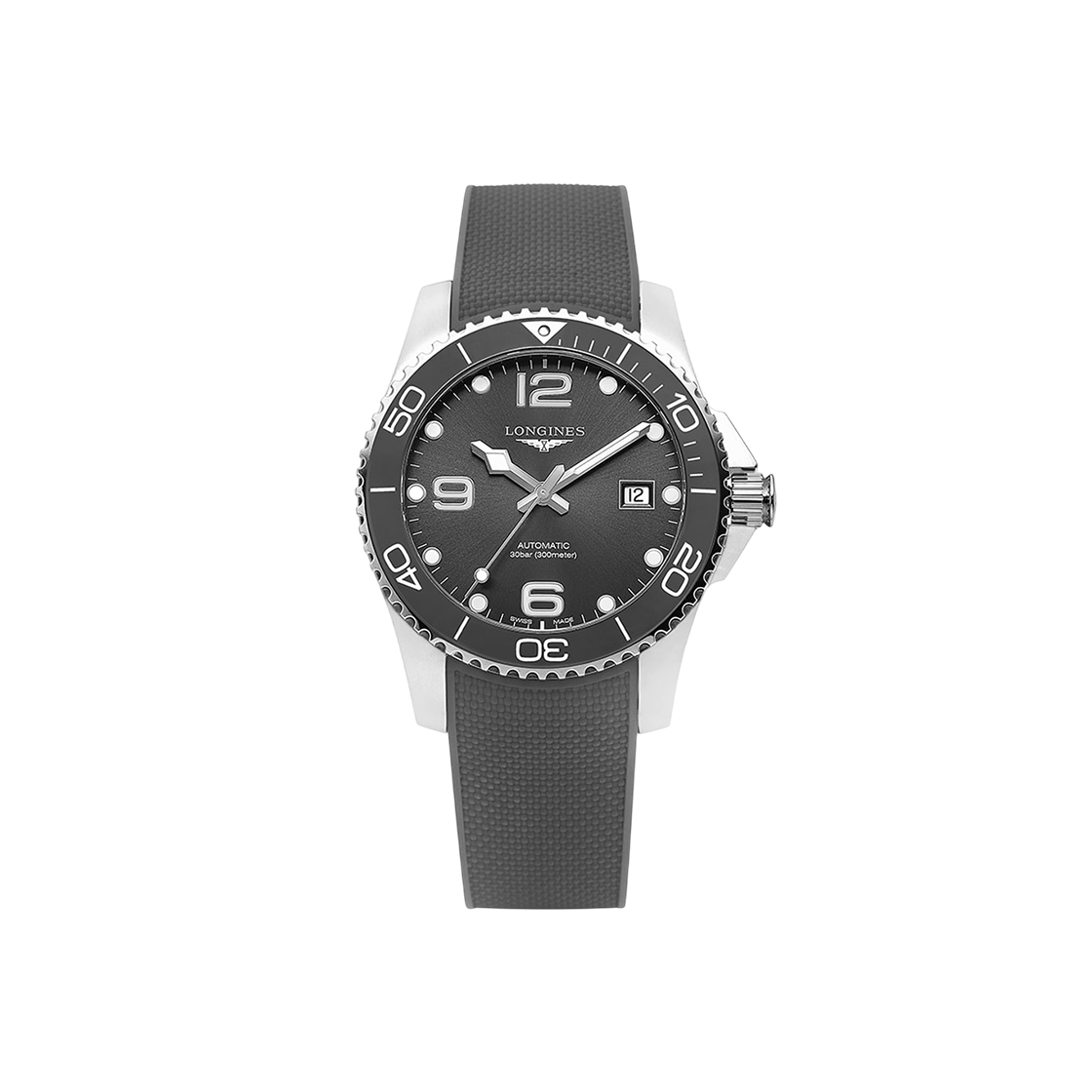 L3.781.4.76.9 [13% 쿠폰] Longines Hydroconquest Automatic 41mm Stainless Steel Ceramic Rubber Strap Sunray Grey