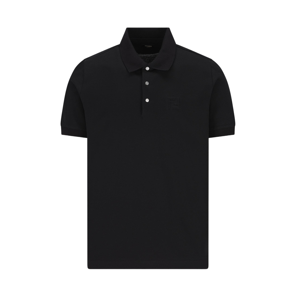 FY1309ASDTF0QA1 Fendi Zucca Cotton Polo Shirt Black