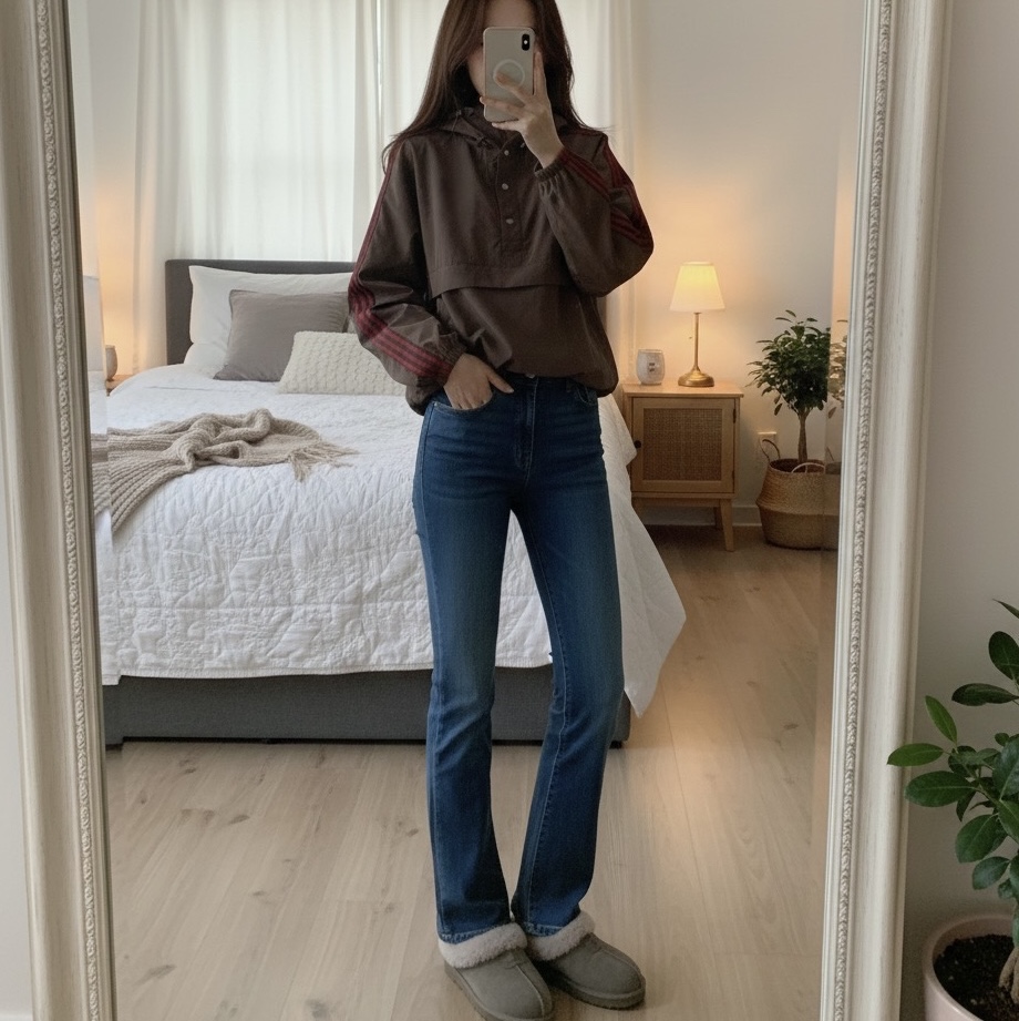Adidas x Wales Bonner Anorak Night Brown - US Sizing, (W) UGG Tazzette Slipper Smoke Plume 착용 스타일