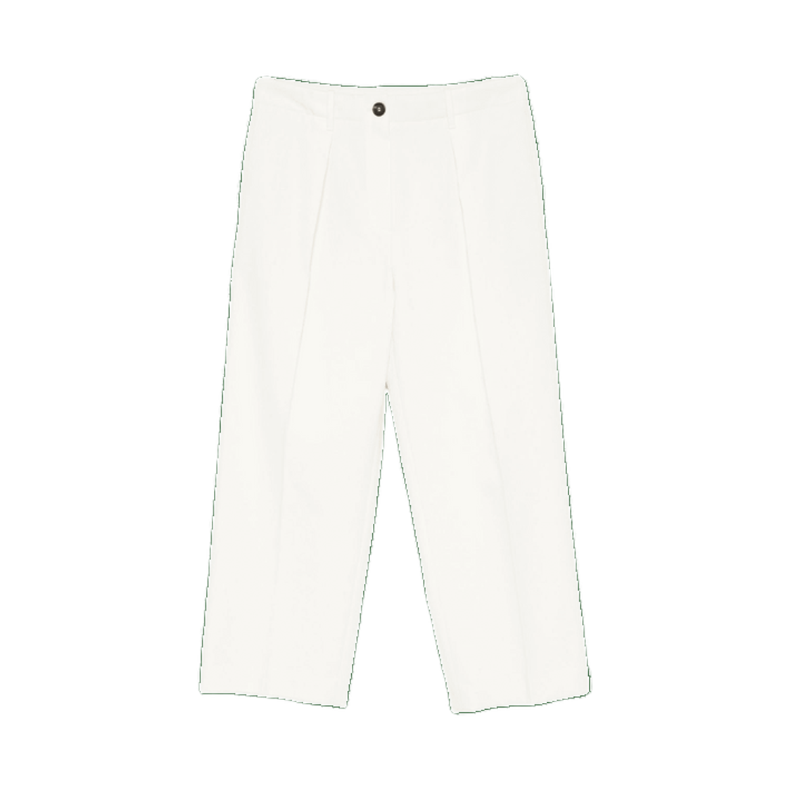 MP142P8978-C1101 (W) Brunello Cucinelli Dyed Cotton and Wool Wrinkled Denim Pleated Chino Trousers Panama