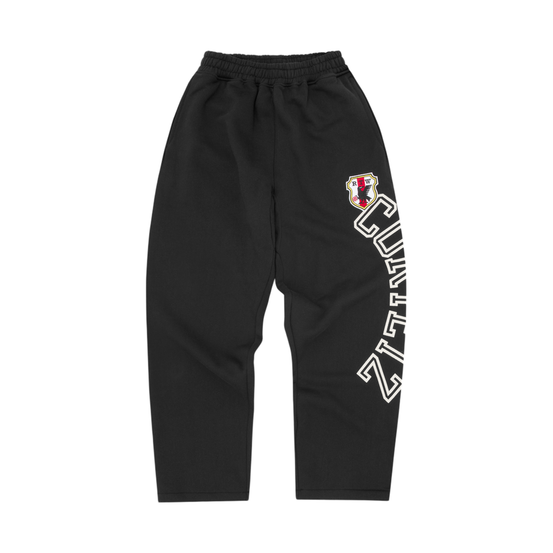 코르테이즈 아치 쉴드 오픈 헴 스웨트팬츠 블랙(Corteiz Arch Shield Open Hem Sweatpant Black)