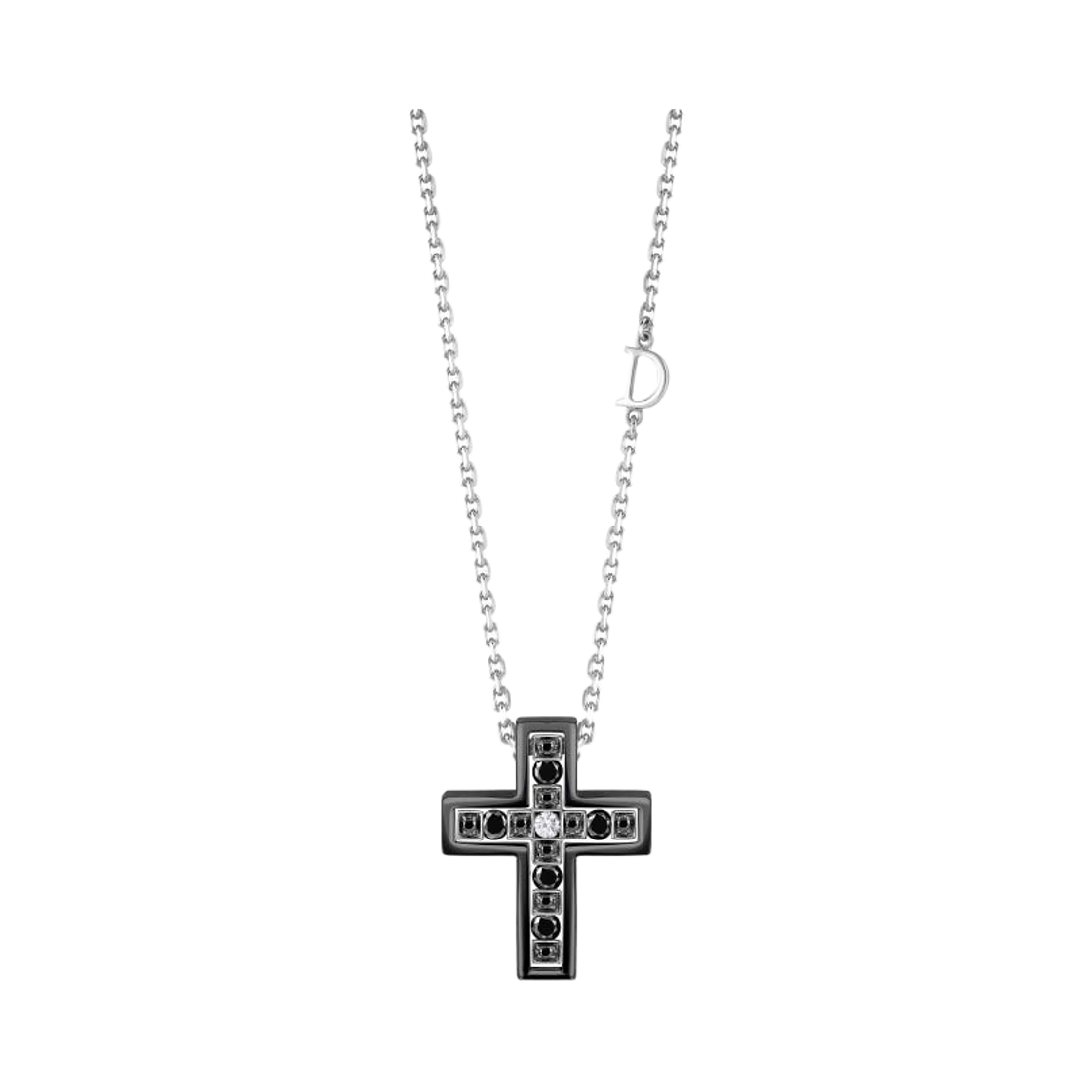 다미아니 벨에포크 다이아몬드 블랙 다이아몬드 네클리스 버니쉬드 골드(Damiani Belle Epoque Diamond Black Diamonds Necklace Burnished Gold) - 1