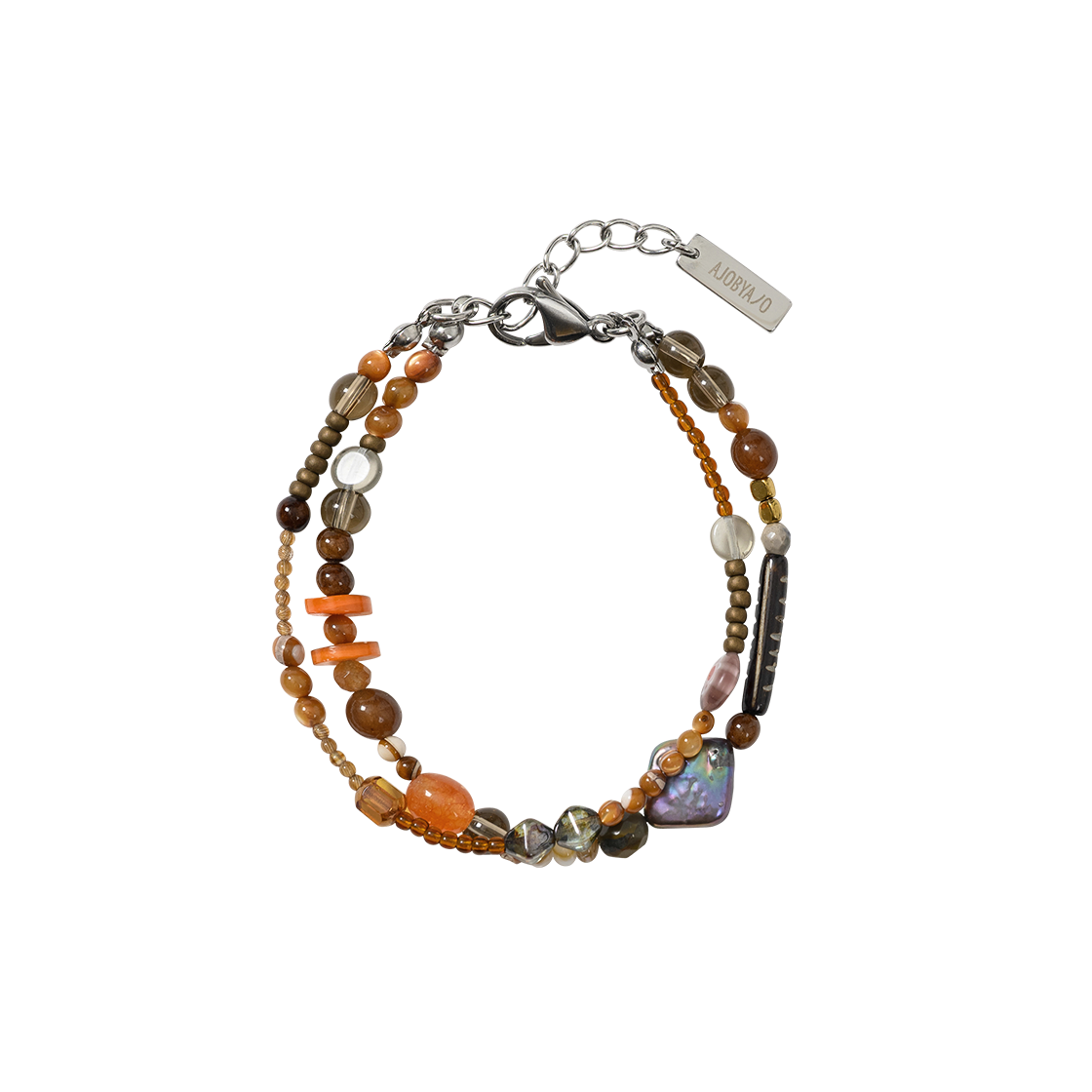 AJ262AC009BR AJOBYAJO Brown Light Beads Layered Bracelet