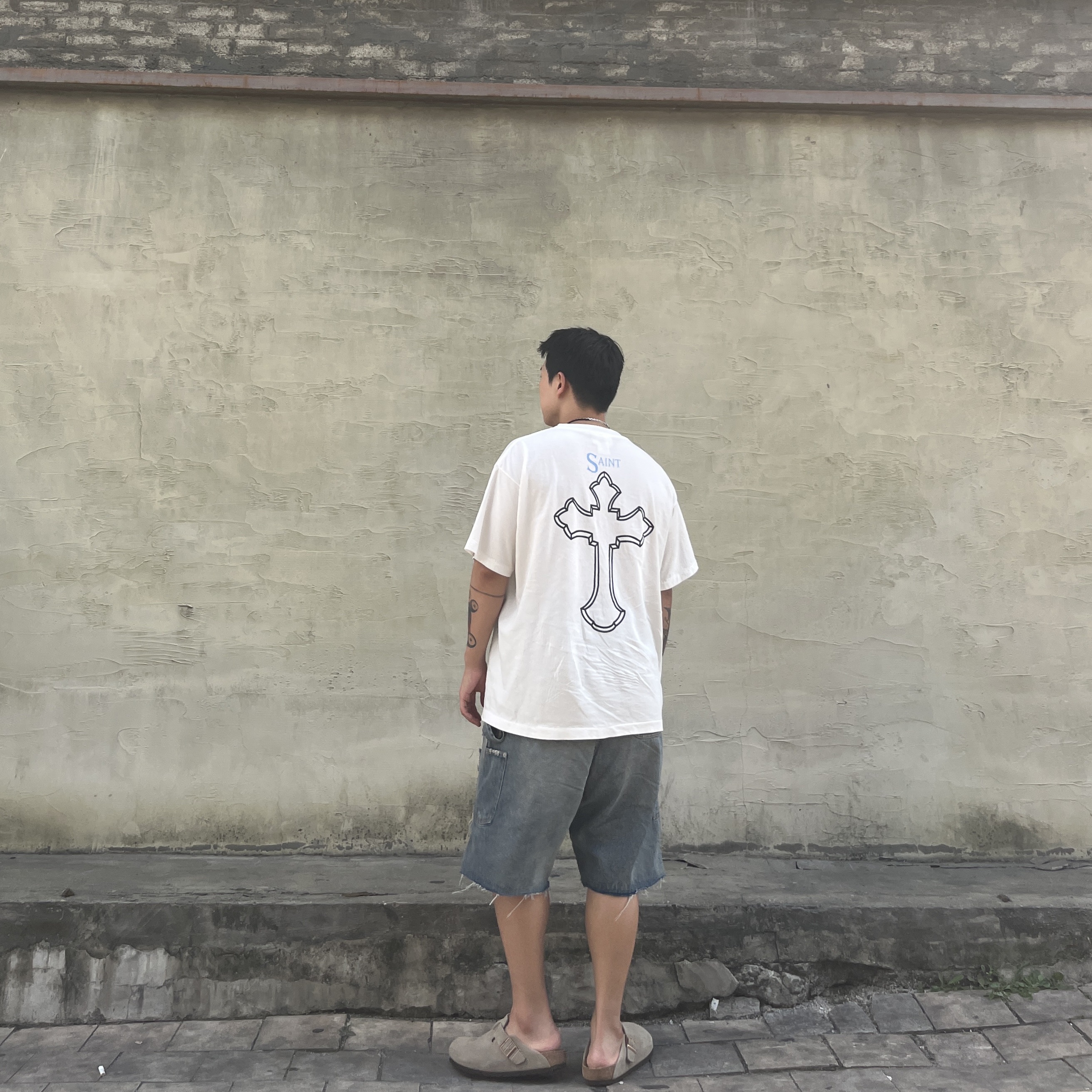 Birkenstock Boston Soft Footbed Taupe - Regular, Saint Mxxxxxx x 2Pac S/S T-Shirt White - 25SS 착용 스타일 - 2