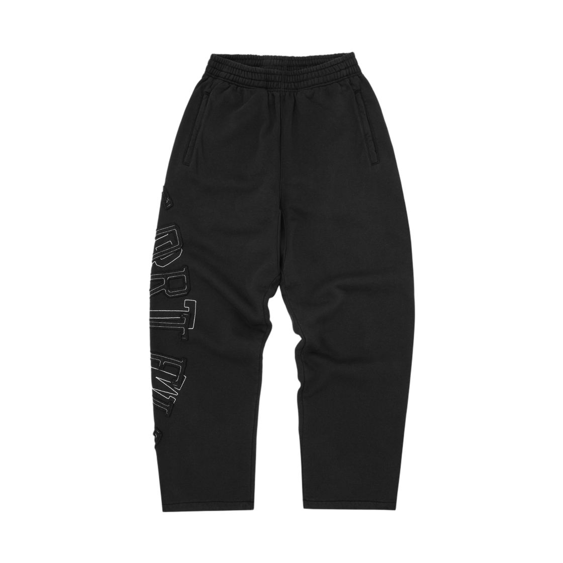 - Corteiz Lundun Stitch Open Hem Sweatpant Triple Black