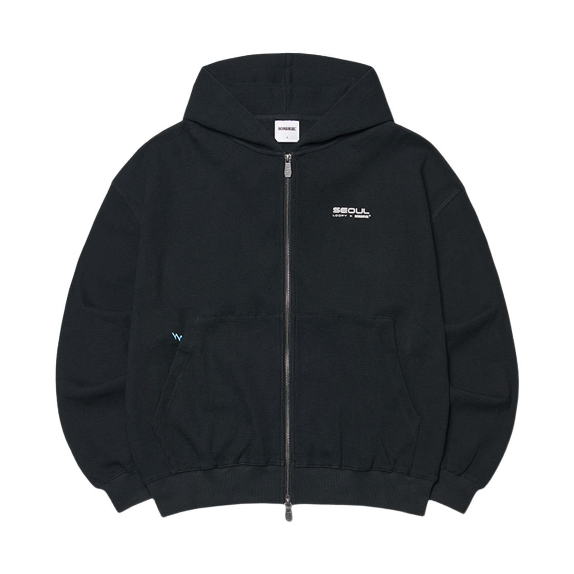 LPWF52HD01BLK [KREAM 단독] NOMANUAL x LOOPY Star Waffle Hooded Zip-Up Black