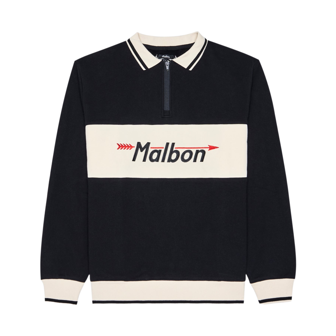 말본골프 락포드 쿼터집 스웨터 오닉스(Malbon Golf Rockford Quarter Zip Sweater Onyx)
