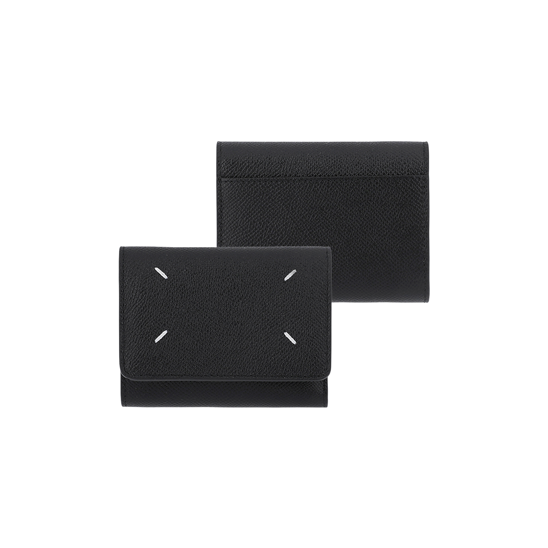 SA3UI0017 P4745 T8013 [13% 쿠폰] Maison Margiela Zip Compact Tri-Fold Wallet Black