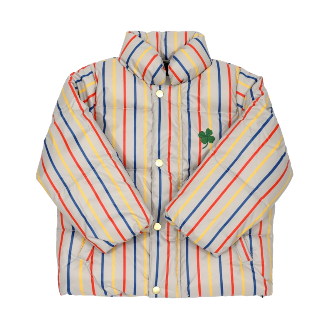 2571013500 (Kids) Mini Rodini Clover Striped City Puffer Jacket Multicolour