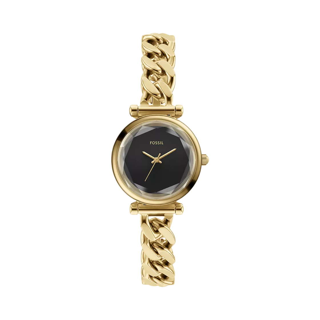 (W) 파슬 칼리 쿼츠 쓰리핸드 28mm 스테인리스 스틸 블랙 골드((W) Fossil Carlie Quartz Three-Hand 28mm Stainless Steel Black Gold)