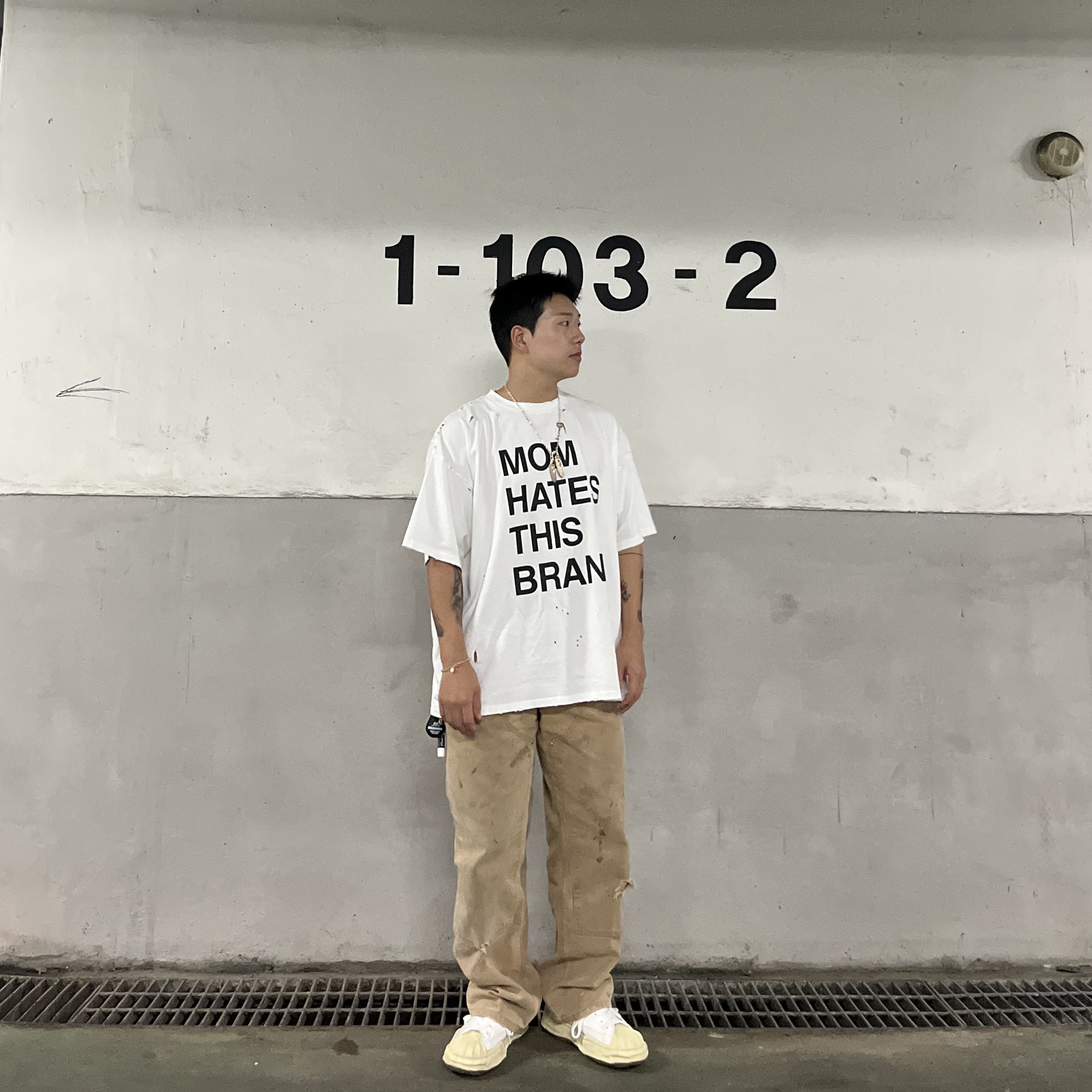 Maison Mihara Yasuhiro Blakey VL OG Sole Canvas Low-top Sneakers White 착용 스타일