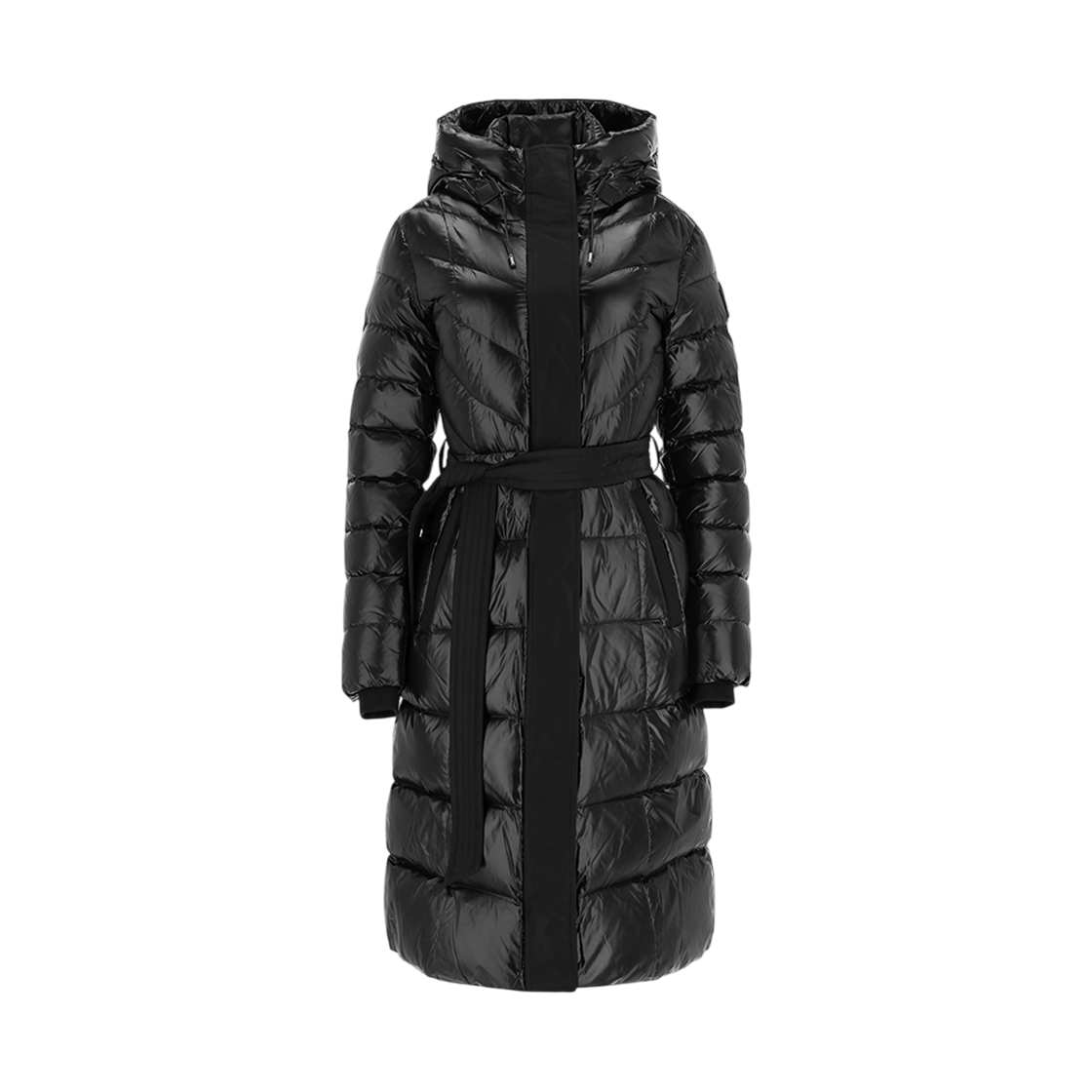 CORALIA BLACK [13% 쿠폰] (W) Mackage Coralia Light Down Coat With Hood And Sash Belt Black