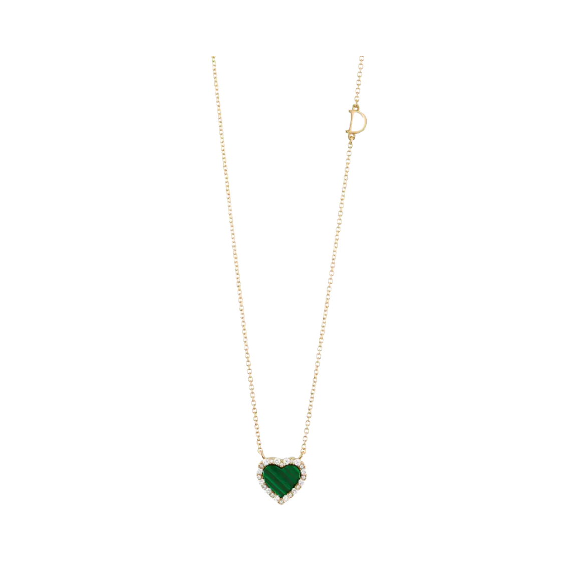 (W) 다미아니 벨에포크 다이아몬드 네클리스 옐로우 골드 말라카이트((W) Damiani Belle Epoque Diamonds Necklace Yellow Gold Malachite)